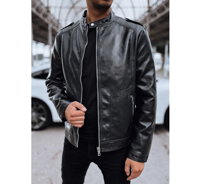 Pánská kožená bunda černá model 21978821 - Dstreet