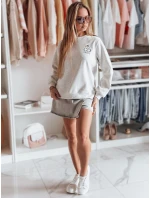 Dámska nadrozmerná mikina s výšivkou CHERSOFT sivá FashionStreet BY1402