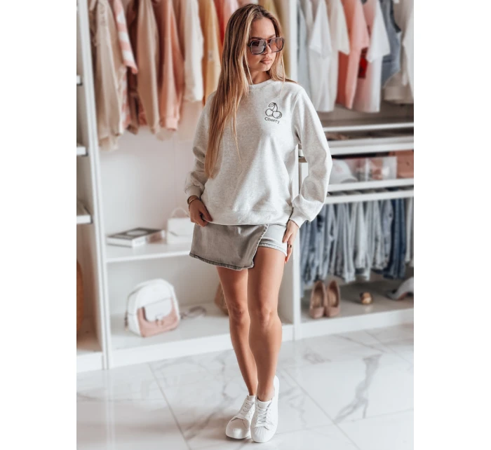 Dámska nadrozmerná mikina s výšivkou CHERSOFT sivá FashionStreet BY1402