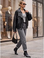 Dámska čierna bunda FashionStreet TY5960