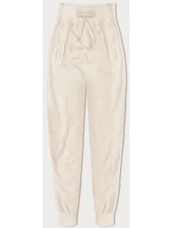 Tenké teplákové kalhoty v barvě ecru model 21427430 - J.STYLE