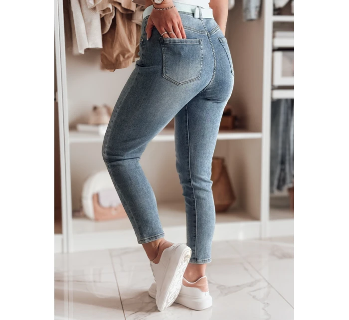 Dámské džínové kalhoty slim fit s páskem modré Dstreet model 21985464 - FashionStreet