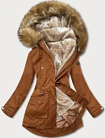 Dámska zimná bunda karamelová béžová (m-21356)