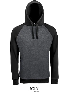 SOL'S Seattle Unisex raglánová mikina s kapucí charcoal melange/black model 22523939