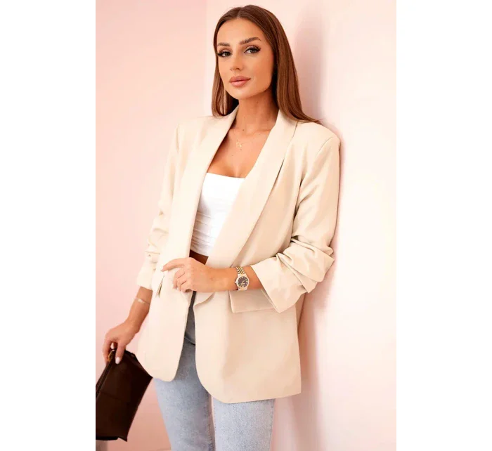 Bunda s klopami elegantná béžová