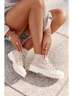 Trampki Damskie Z Cholewką Za Kostkę Big Star OO274006 Beżowe