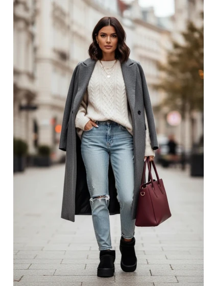 Ženské sněhule z přírodního semiše černé model 21821912 - Boto