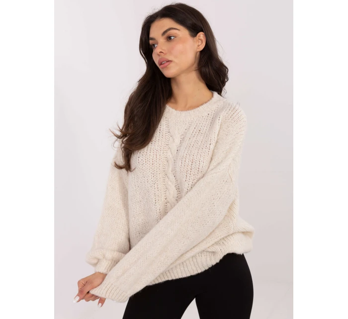 Sweter MI SW model 21749800 jasny beżowy - FPrice Sweter MI SW model 21749800 jasny beżowy - FPrice