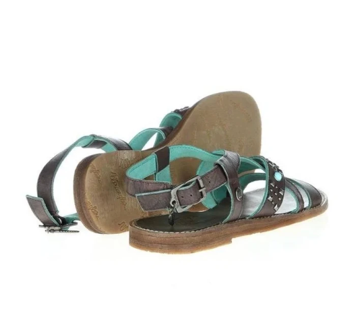 Dámske sandále Lola Lady W WL141650-30 -Tmavo hnedé s tyrkysovou - Wrangler