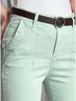 Dámské kalhoty slim fit s páskem mint Dstreet model 21986225 - FashionStreet