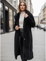 Dámský zimní kabát teddy s kožešinou dlouhý černý Dstreet model 21995089 - FashionStreet