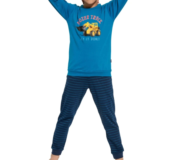 Chlapčenské pyžamo 478/117 Nákladné auto s buldozérom - CORNETTE Chlapčenské pyžamo 478/117 Nákladné auto s buldozérom - CORNETTE