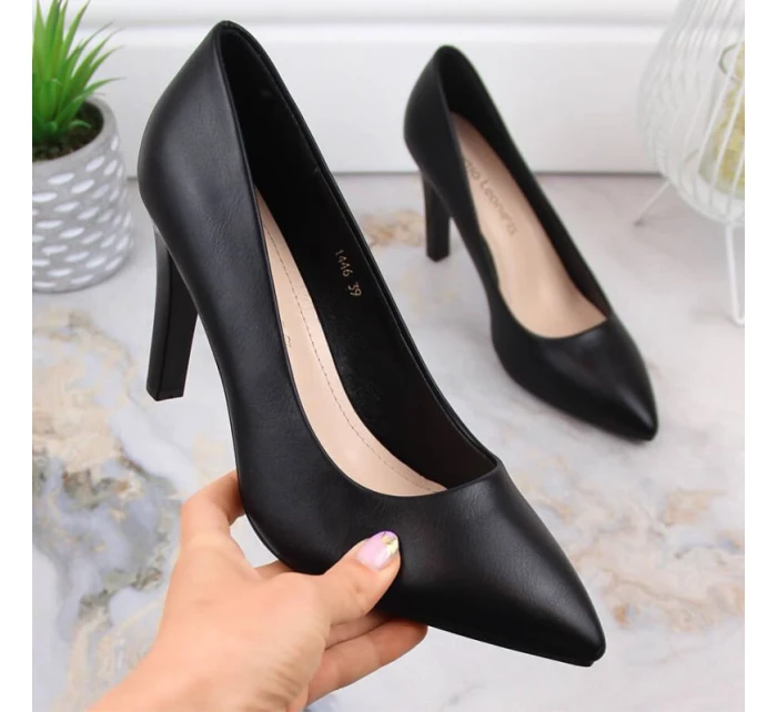 Sergio Leone W SK415A čierne lodičky na podpätku