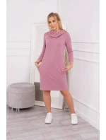 Šaty s kapucí a kapsami tmavě růžové Šaty s kapucí a kapsami tmavě růžové