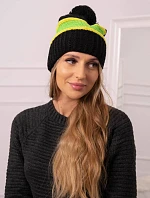 Kinga dámska čiapka K297 black+kiwi+green neón