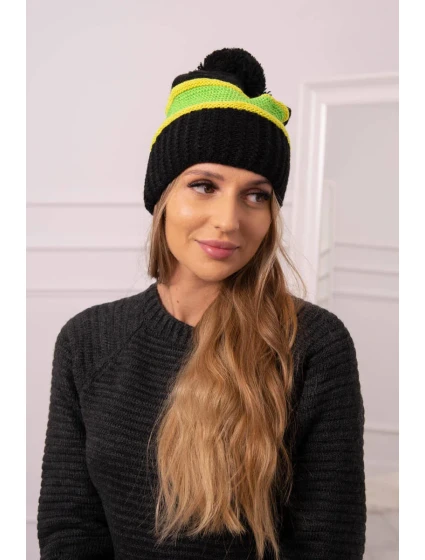 Kinga dámska čiapka K297 black+kiwi+green neón Kinga dámska čiapka K297 black+kiwi+green neón
