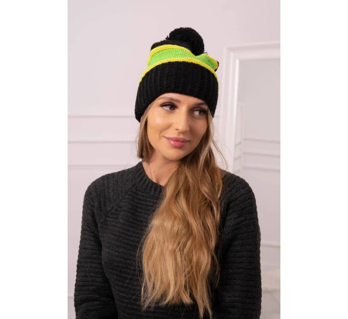 Kinga dámska čiapka K297 black+kiwi+green neón Kinga dámska čiapka K297 black+kiwi+green neón