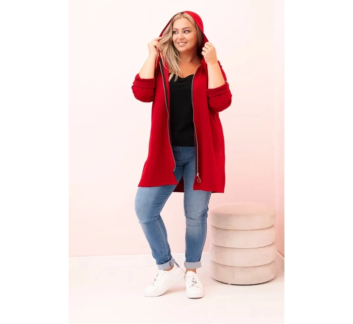 Dámská mikina s ozdobnými rukávy černá model 21259050 - K-Fashion