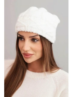 Dámská zimní čepice s vlnou v bílá model 21783049 - K-Fashion