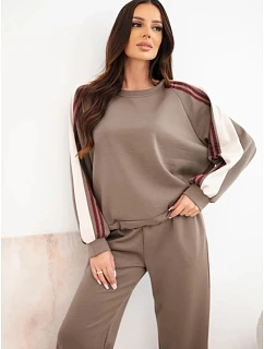 Dámský sportovní komplet z viskózy s dlouhým rukávem a model 22401363 kalhotami fango zelená - K-Fashion