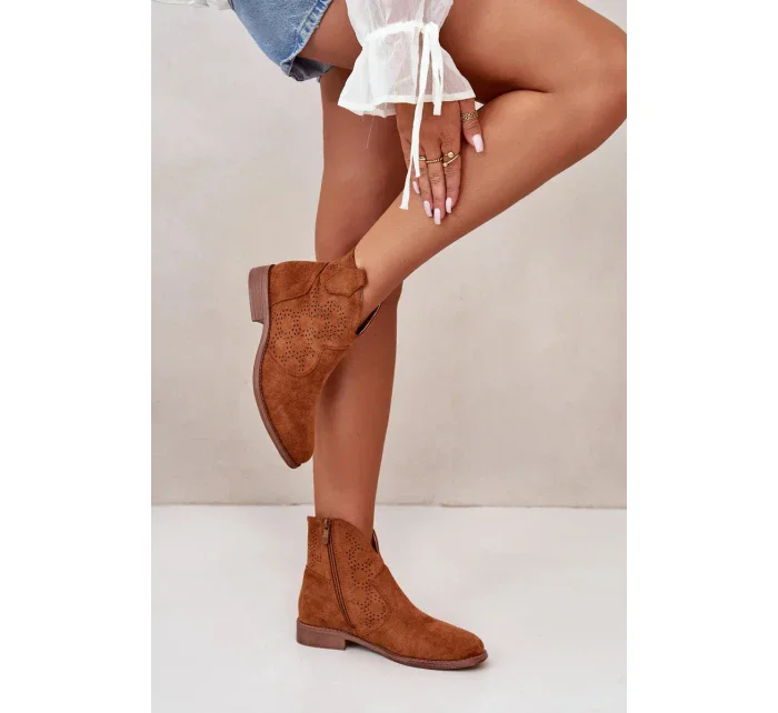 Dámske členkové topánky Acorn Flat Heeled Camel S.Barski Dámske členkové topánky Acorn Flat Heeled Camel S.Barski