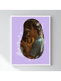 Personalizovaný magický fotoobraz v rámu - 40x50 - květinové ohraničení
