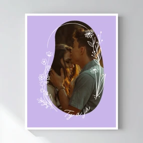 Personalizovaný magický fotoobraz v rámu - 40x50 - květinové ohraničení Personalizovaný magický fotoobraz v rámu - 40x50 - květinové ohraničení