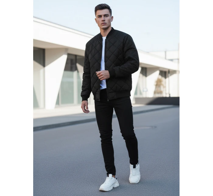 Pánska prešívaná bunda bomber čierna TX2215 Pánska prešívaná bunda bomber čierna TX2215