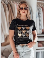Dámske tričko so srdcom LOVETIK čierne FashionStreet RY2734