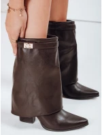 Dámské kozačky s širokým svrškem hnědé Dstreet model 21992340 - FashionStreet
