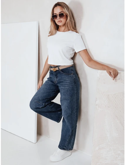 Dámske modré džínsy so širokými nohavicami FashionStreet UY2749 Dámske modré džínsy so širokými nohavicami FashionStreet UY2749