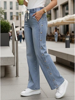 Dámske široké džínsy modré FashionStreet UY2986