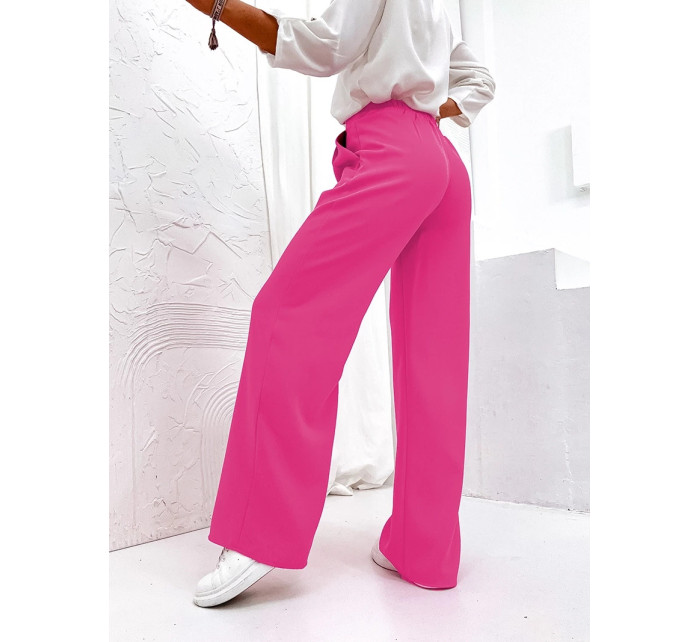 Elegantné dámske nohavice vo fuchsiovej farbe (8247)