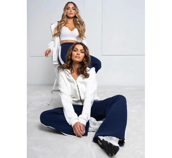 modrý hrubší dámský bavlněný komplet s rozepínací mikinou model 20905694 - Moon