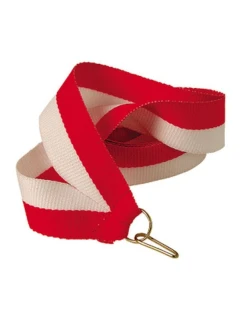 Stuha 22 mm - červená a biela