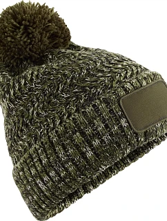 Beechfield B 331 Pletená čiapka s bambulou „Ramble Patch“ 53.0331 moss green twist