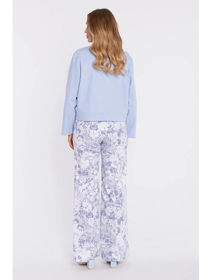 bunda na knoflíky s klopami světle modrá model 22040633 - Moe