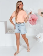 Dámske rebrované tričko SMILE FOR YOU ružové FashionStreet RY2907