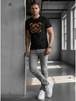 Tshirt męski z nadrukiem czarny model 22170612 - FashionStreet