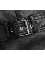 Čierna bunda ramoneska z imitácie kože (11Z8062)