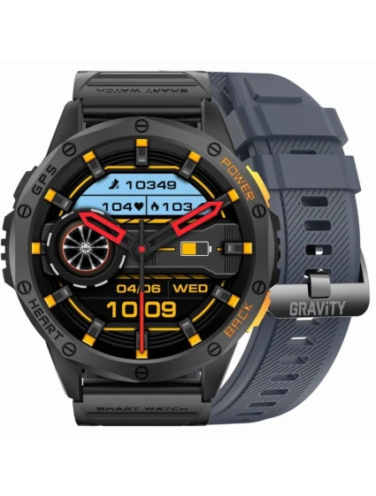 GRAVITY GPS GT24-1 Pánske inteligentné hodinky Čierny silikónový remienok + námornícky modrý silikónový remienok GRAVITY GPS GT24-1 Pánske inteligentné hodinky Čierny silikónový remienok + námornícky modrý silikónový remienok