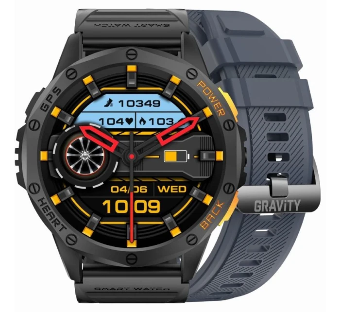 GRAVITY GPS GT24-1 Pánske inteligentné hodinky Čierny silikónový remienok + námornícky modrý silikónový remienok GRAVITY GPS GT24-1 Pánske inteligentné hodinky Čierny silikónový remienok + námornícky modrý silikónový remienok