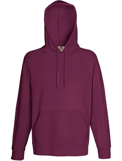Fruit of the Loom Lightweight Hooded Sweat Pánska mikina s kapucou a raglánovými rukávmi 16.2140 burgundská Fruit of the Loom Lightweight Hooded Sweat Pánska mikina s kapucou a raglánovými rukávmi 16.2140 burgundská