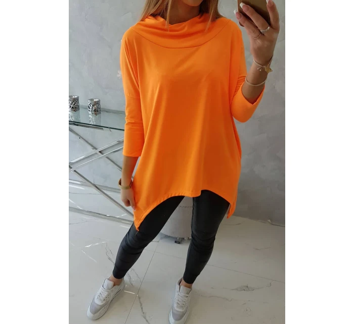 Mikina s potlačou krídiel oranžová neónová