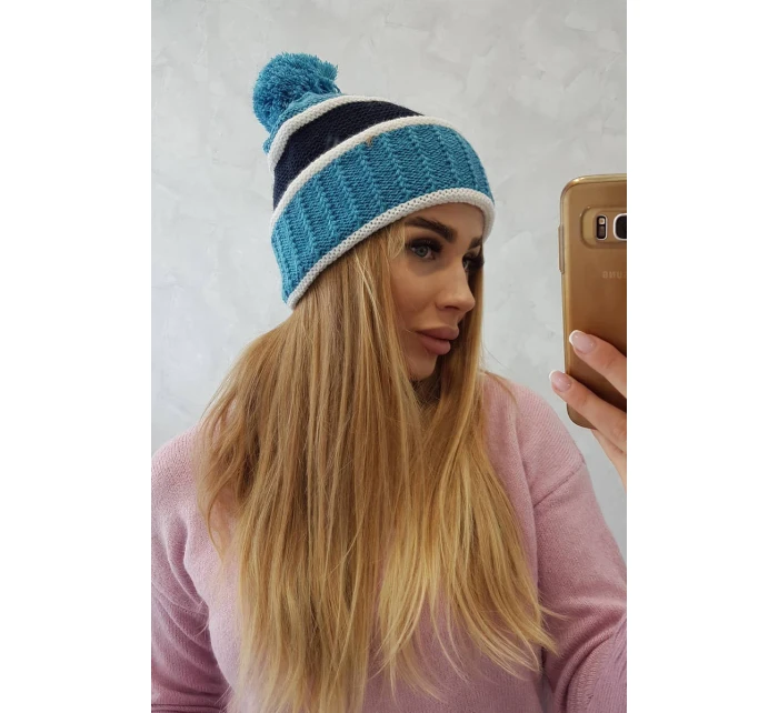 Dámska čiapka Kinga K297 tyrkysová+zelená Dámska čiapka Kinga K297 tyrkysová+zelená