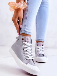 Damskie Wysokie Trampki Cross Jeans JJ2R4057C Szare