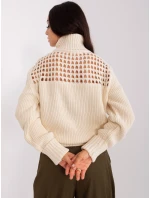 Sweter TO SW model 18959564 jasny beżowy - FPrice Sweter TO SW model 18959564 jasny beżowy - FPrice