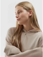 Dámská mikina s kapucí a zipem 4F - hnědá Dámská mikina s kapucí a zipem 4F - hnědá