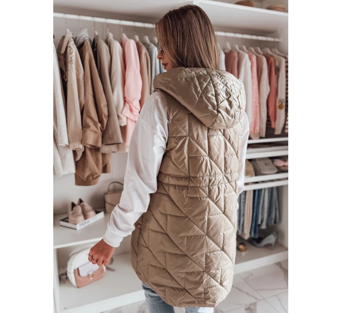 Dámska prechodná prešívaná vesta OLINVIA camel FashionStreet TY4835 Dámska prechodná prešívaná vesta OLINVIA camel FashionStreet TY4835