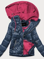 Modro / ružová dámska bunda s kapucňou (BH2003)